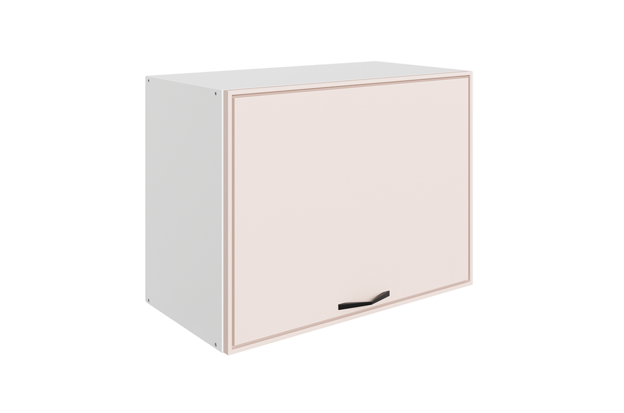 Монако Шкаф навесной L600 Н450 (1 дв. гл. гориз.) (белый/айвори матовый)