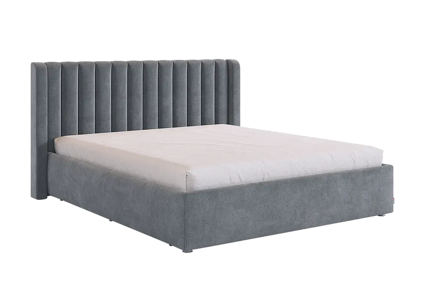 Кровать с основанием Ева 160х200 см (графит (велюр))