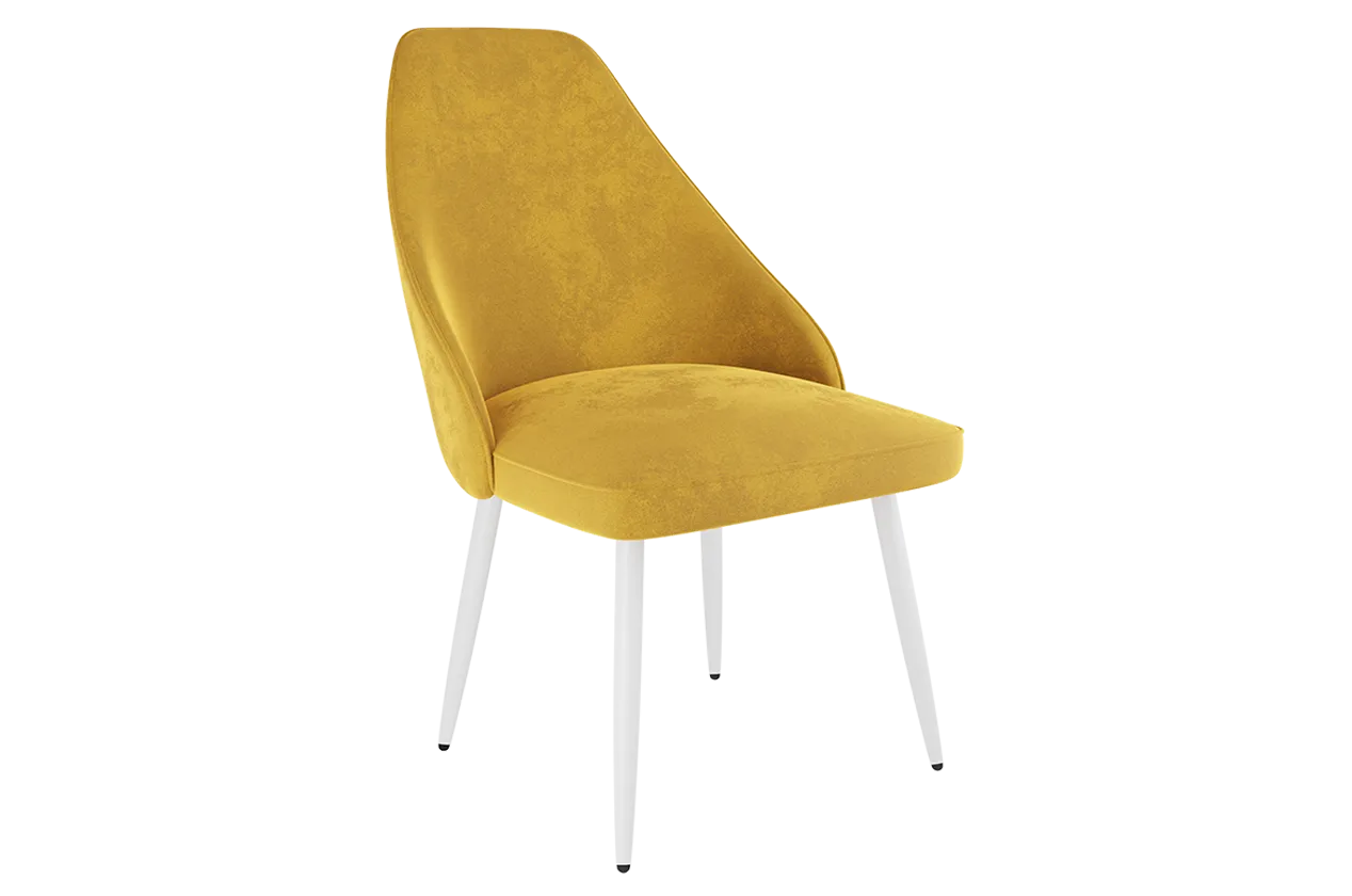 Набор стульев Милан (2 шт.) (желтый (велюр)/белый)