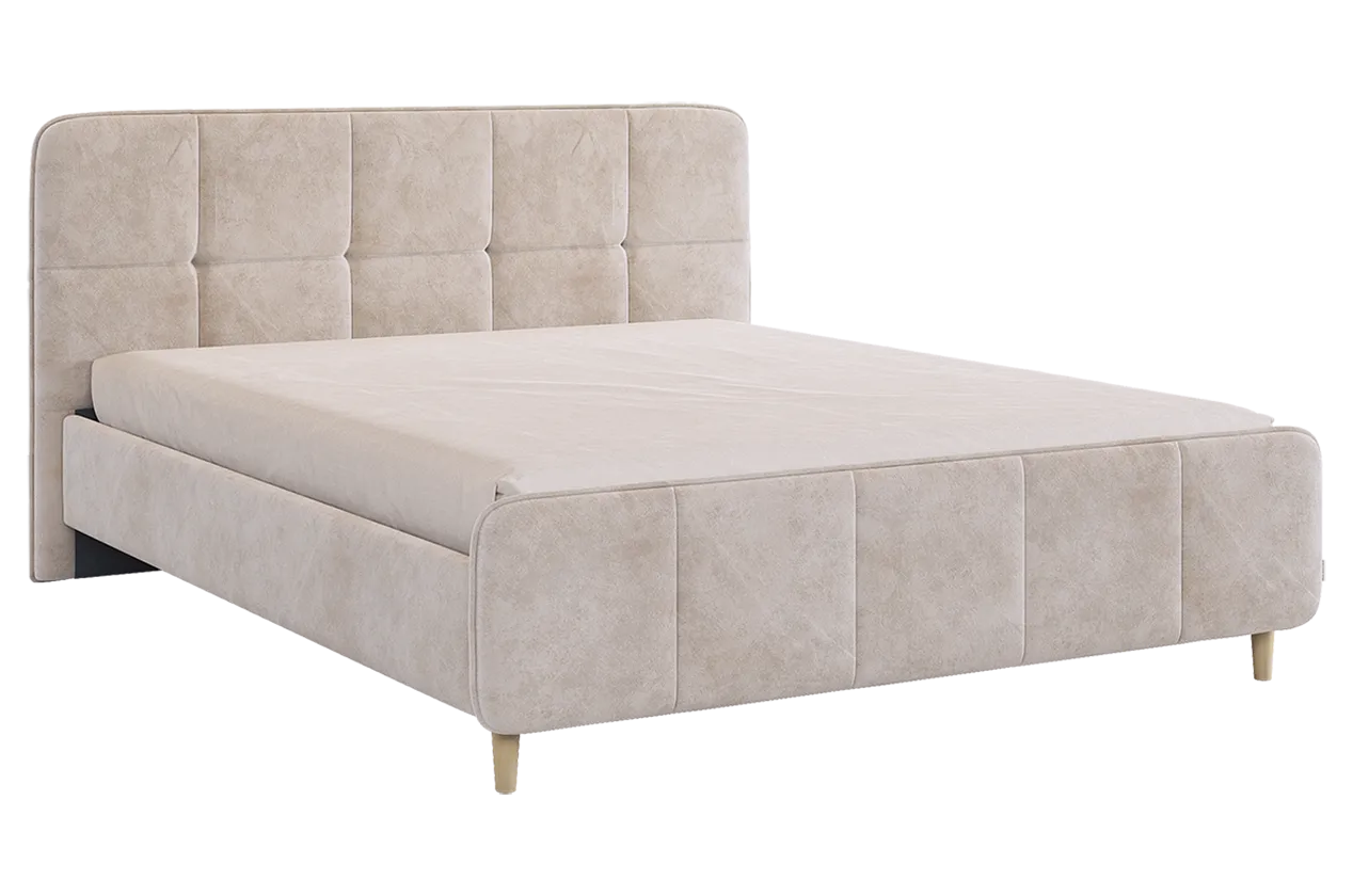 Кровать с основанием Грета 160х200 см (песок алькантара (велюр))