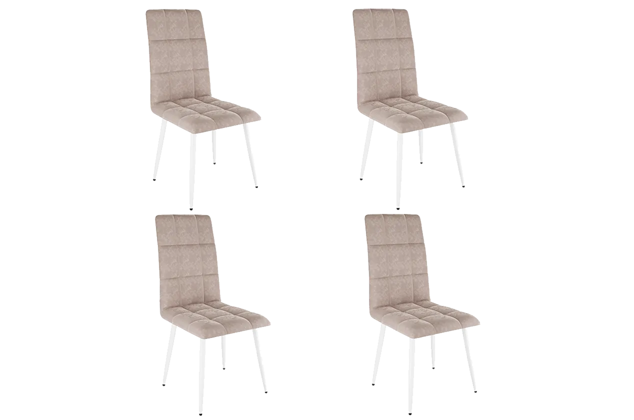 Набор стульев Турин 2 (4 шт.) (мокко (велюр)/белый)