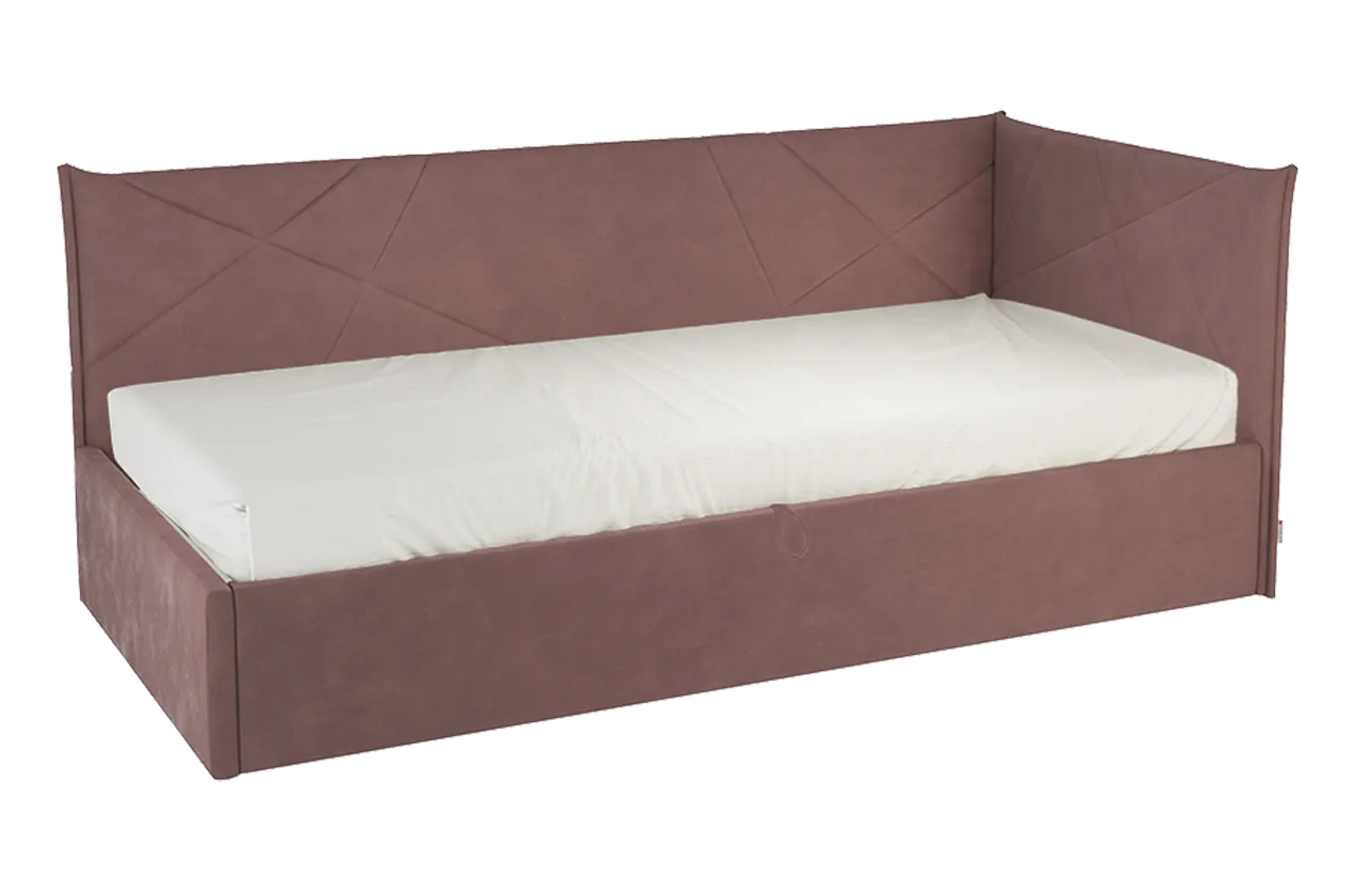 Кровать с подъемным механизмом Квест (Тахта) 90х200 см (пудра (велюр))