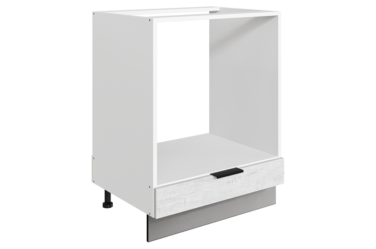 Стоун Шкаф рабочий под духовку L600 (1 ящ.) (белый/белая скала)