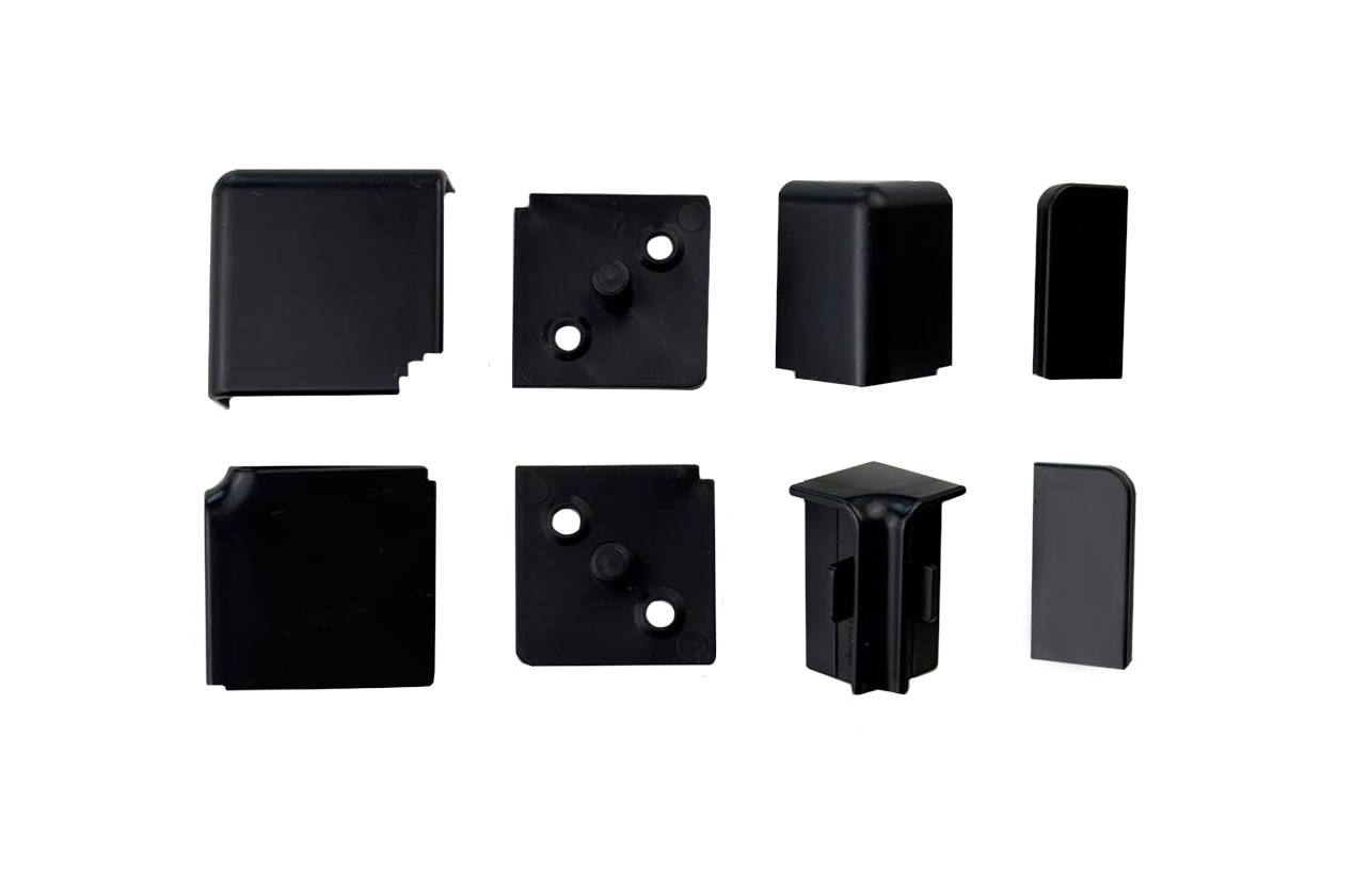 Соединительные элементы для плинтуса Квадро 12х25 (компл.) Кухня (черный)