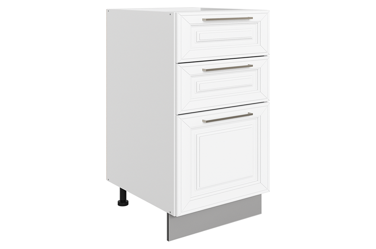 Мишель Шкаф рабочий L400 B500 Слим (3 ящ.) (эмаль) (белый/белый)