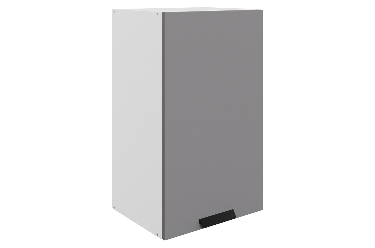 Джаз Шкаф навесной L400 H720 (1 дв. гл.) (эмаль) (белый/серый)