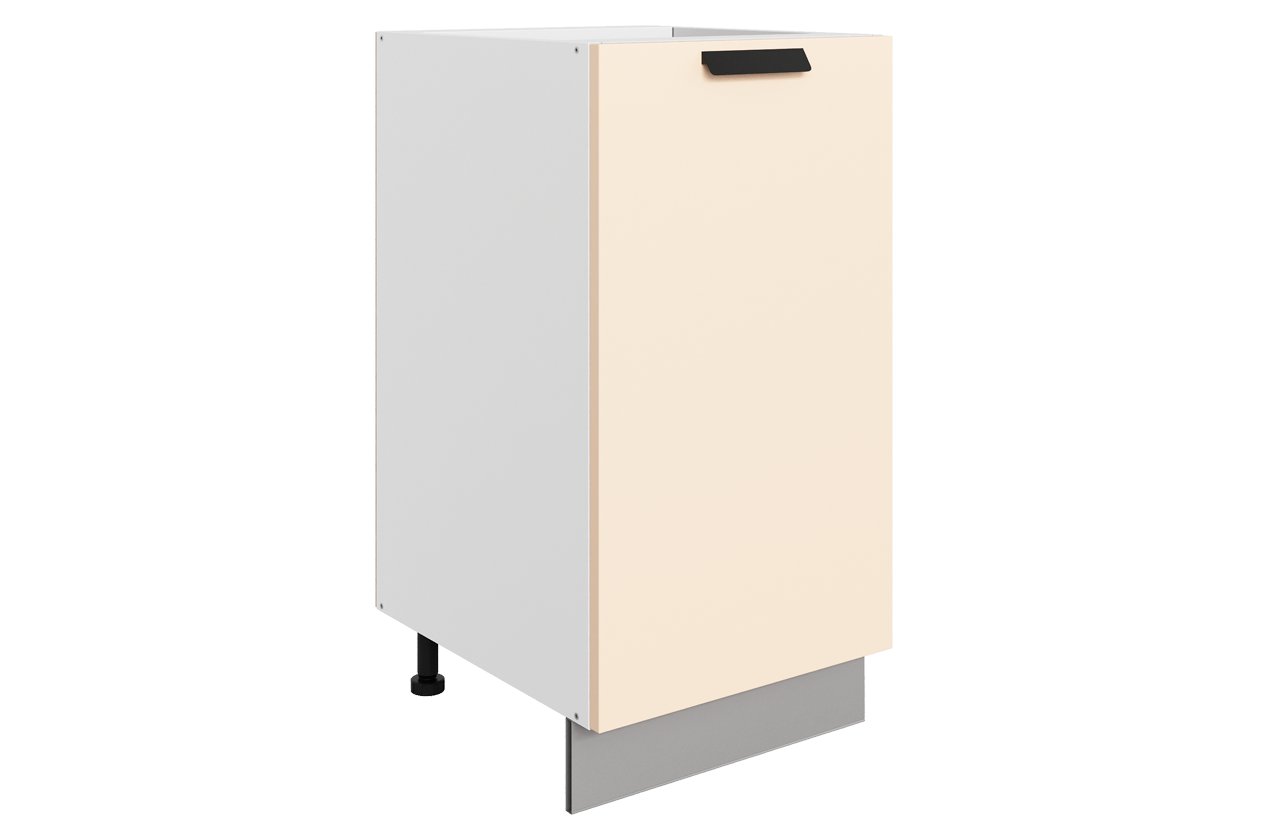 Джаз Шкаф рабочий L400 B500 (1 дв. гл.) (эмаль) (белый/крем)