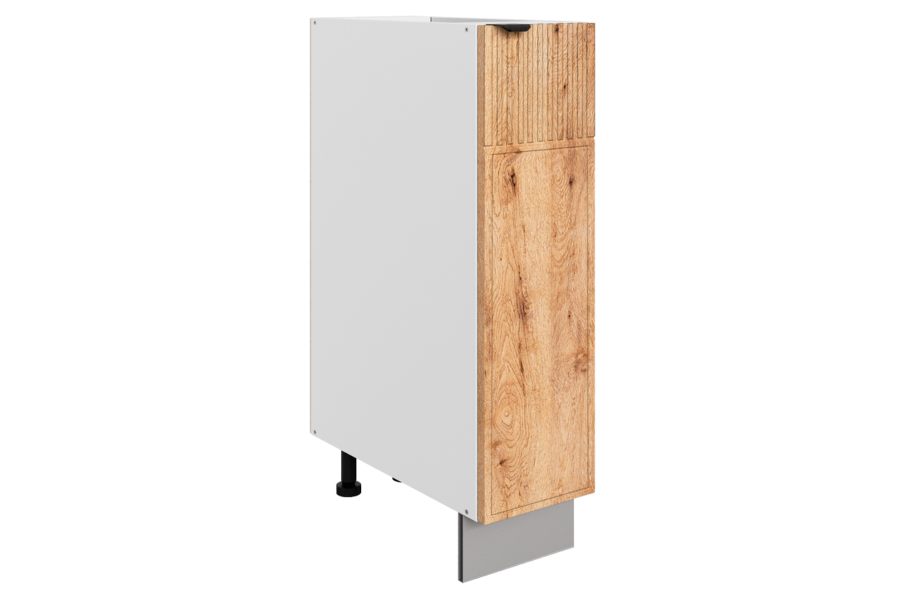 Бариста Шкаф рабочий L200 (1 дв. гл.) (правый) (белый/дуб европейский матовый)