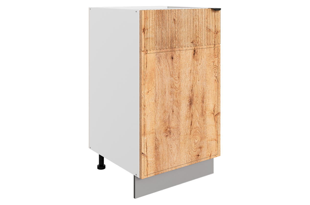 Бариста Шкаф рабочий L450 (1 дв. гл.) (левый) (белый/дуб европейский матовый)