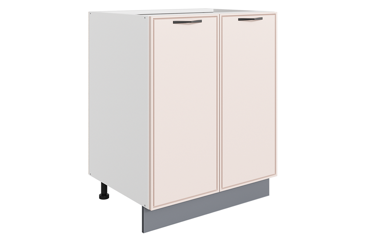 Монако Шкаф рабочий L600 B500 (2 дв. гл.) (белый/айвори матовый)