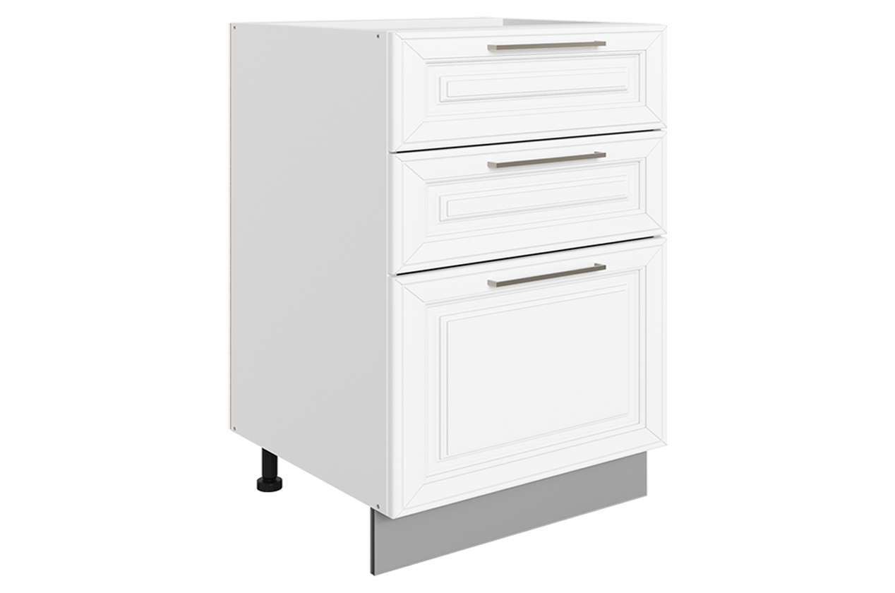 Мишель Шкаф рабочий L500 B500 Слим (3 ящ.) (эмаль) (белый/белый)