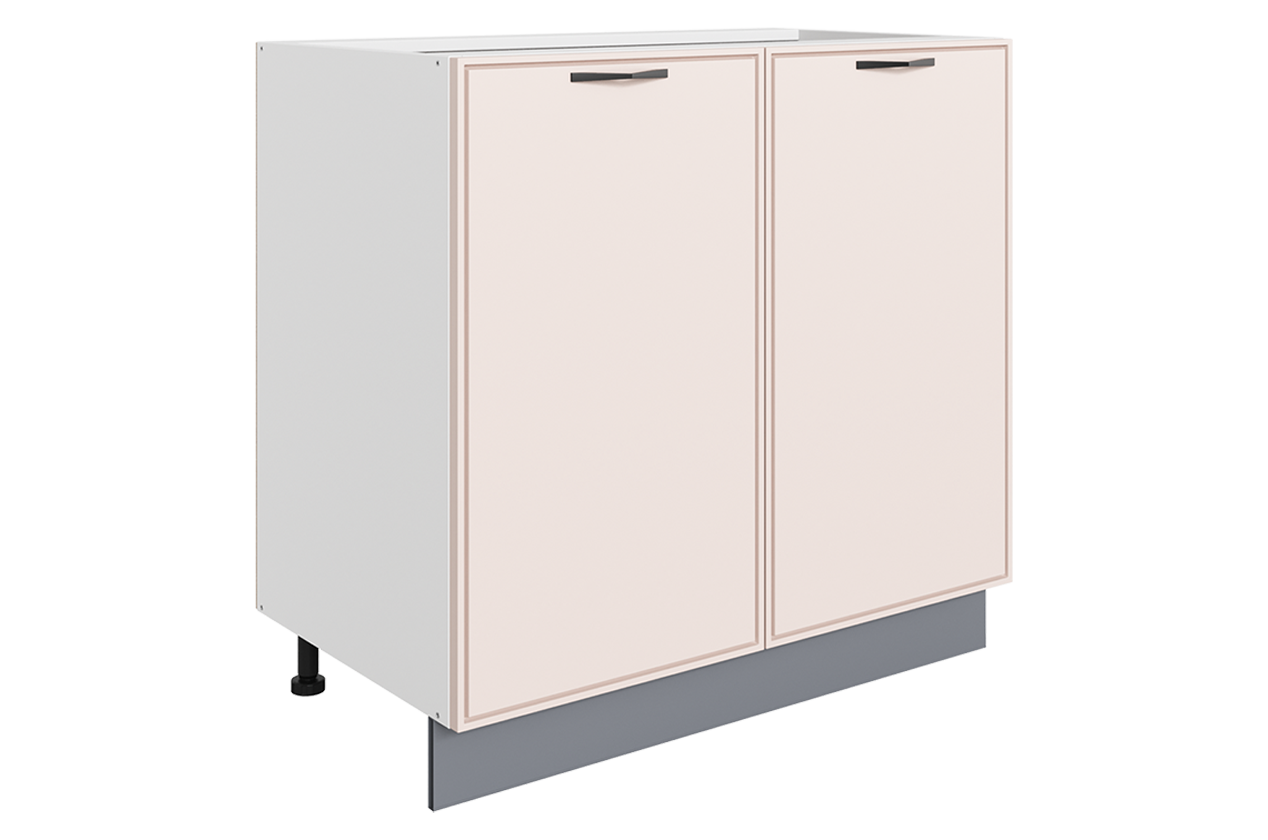 Монако Шкаф рабочий L800 B500 (2 дв. гл.) (белый/айвори матовый)