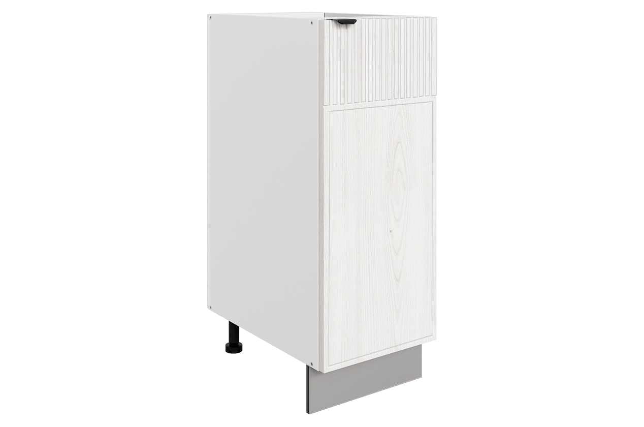 Бариста Шкаф рабочий L300 B500 (1 дв. гл.) (правый) (белый/дуб белый матовый)