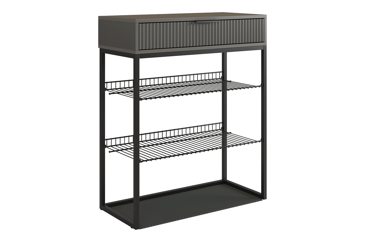 Обувница Вельвет (графит/графит матовый/черный муар)