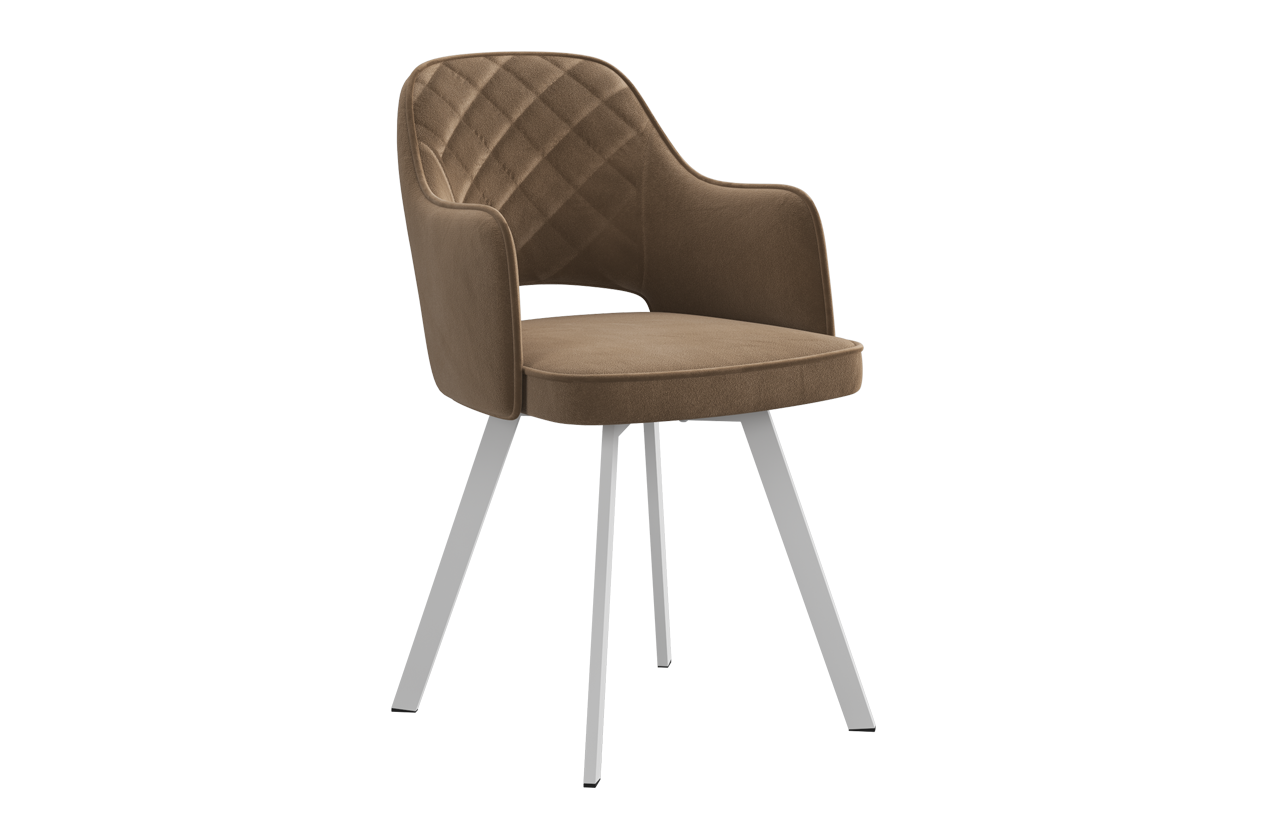 Стул Оксфорд Т2 (беж (велюр)/белый)