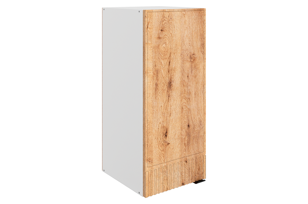 Бариста Шкаф навесной L300 Н720 (1 дв. гл.) (левый) (белый/дуб европейский матовый)