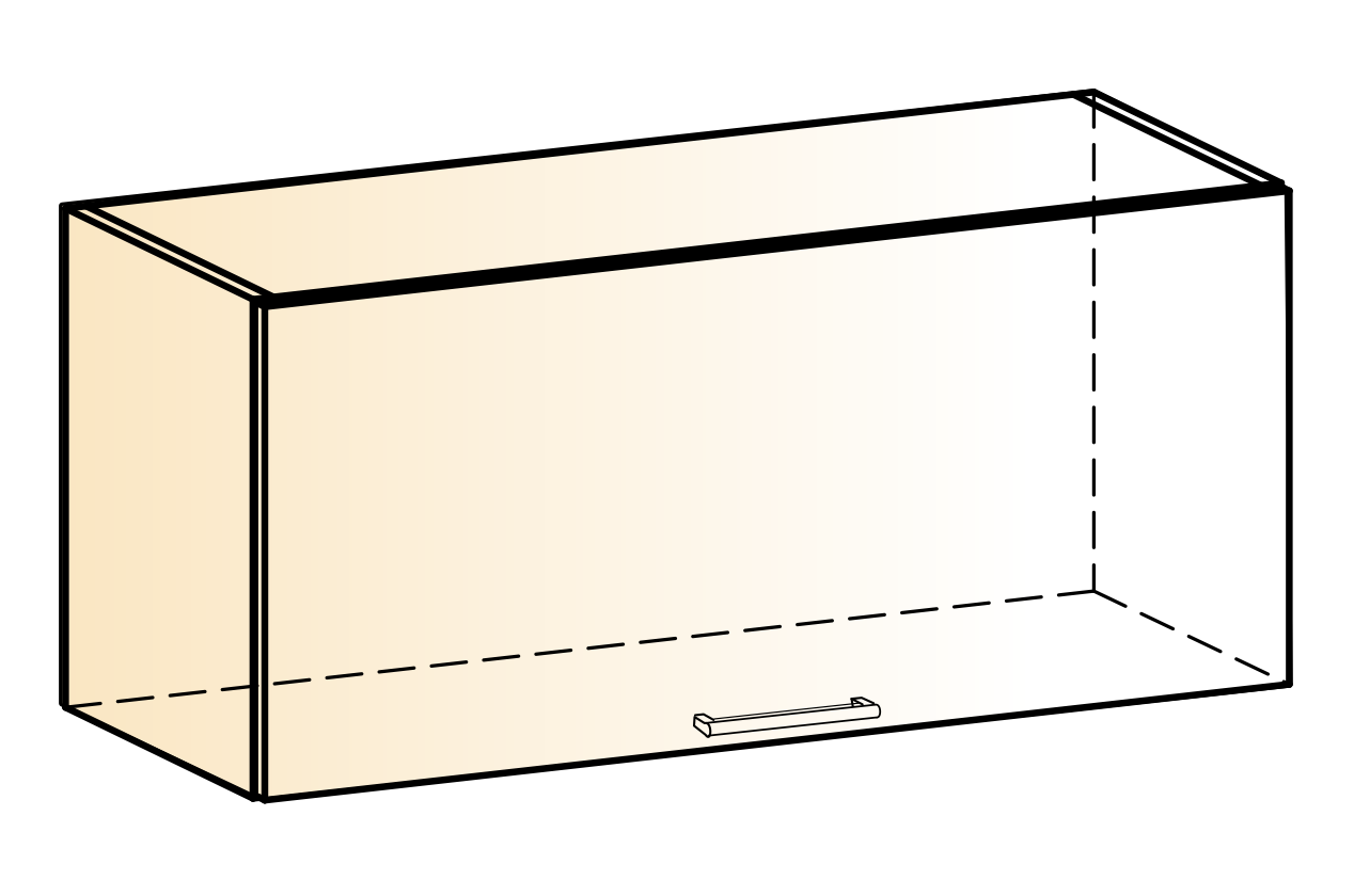 Яна Шкаф навесной L800 Н360 (1 дв. гл. гориз.) (белый/белый металлик)