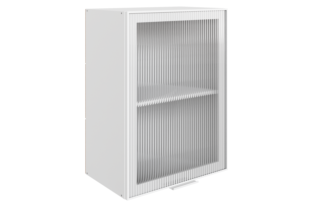 Алюм Шкаф навесной L500 Н720 (1 дв. рам.) (белый/белый муар/бесцветное мору)