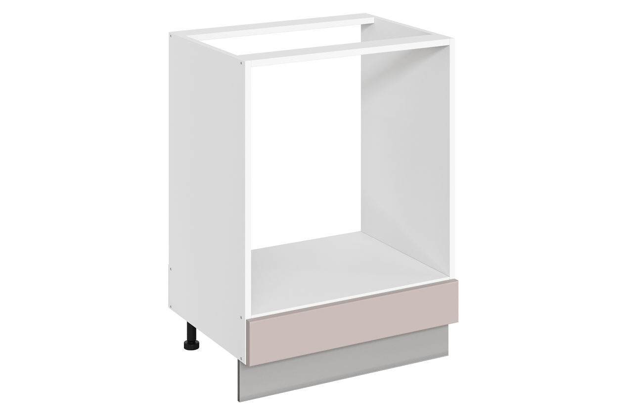 Фьюжн Шкаф рабочий под духовку L600 (1 ящ.) (эмаль) (белый/кофейный)