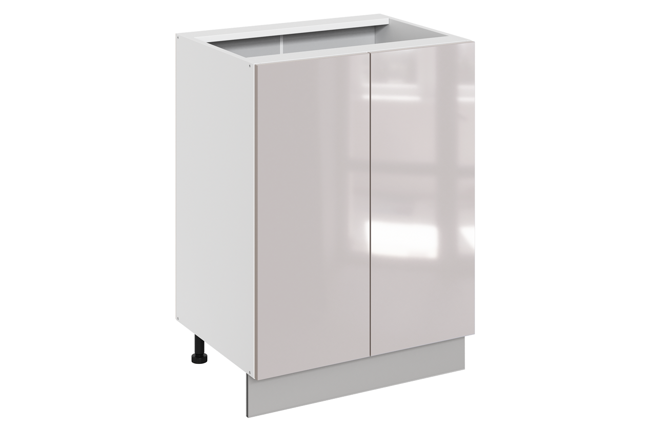 Кристи Шкаф рабочий L600 (2 дв. гл.) (эмаль) (белый/дымчатый глянец)