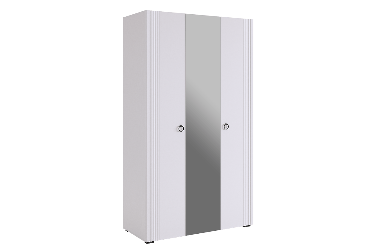 Ева Шкаф трехдверный 105.02 (белое дерево/белый матовый)