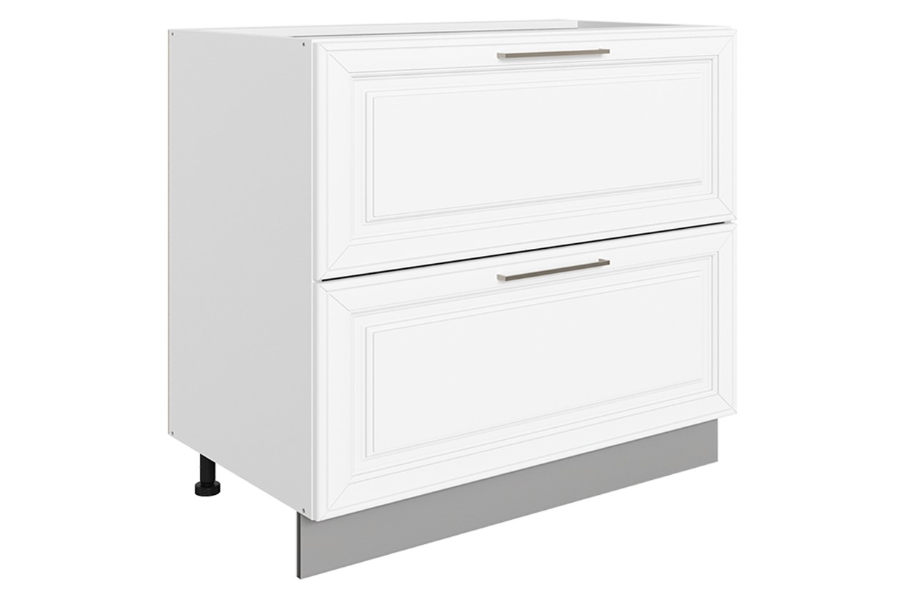 Мишель Шкаф рабочий L800 B500 Слим (2 ящ.) (эмаль) (белый/белый)