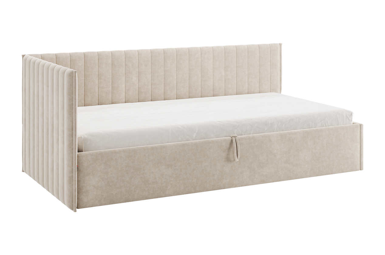 Кровать с подъемным механизмом Твикс (Тахта) 90х200 см (капучино (велюр))