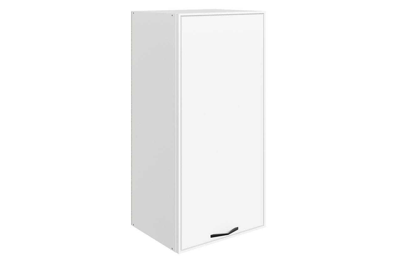 Монако Шкаф навесной L400 Н900 (1 дв. гл.) (белый/белый матовый)