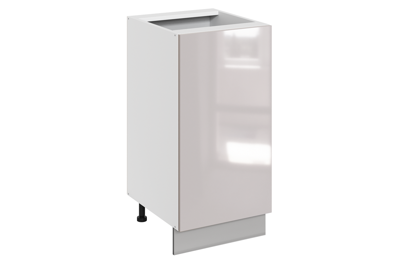 Кристи Шкаф рабочий L400 (1 дв. гл.) (эмаль) (белый/дымчатый глянец)