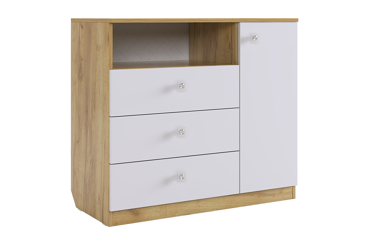 Форсаж Комод (дуб крафт золотой/белый)