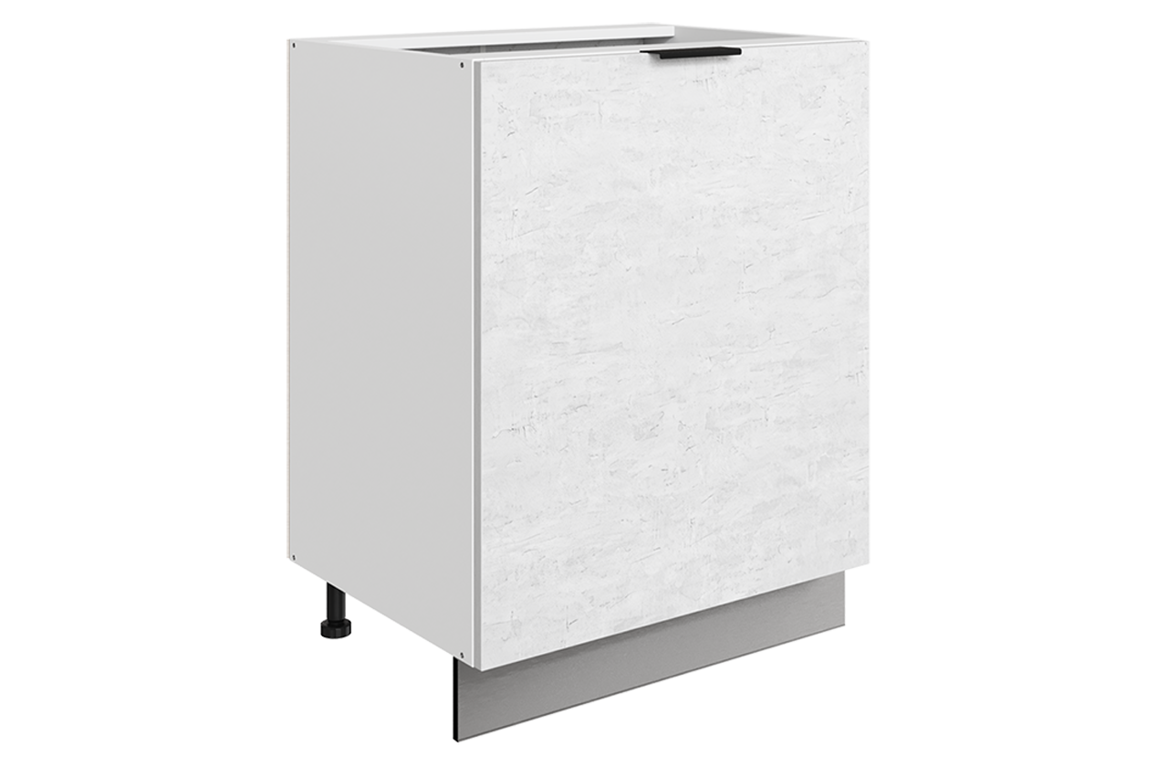 Стоун Шкаф рабочий L600 (1 дв. гл.) (белый/белая скала)
