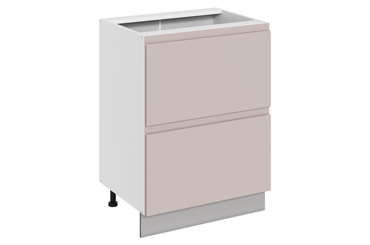 Фьюжн Шкаф рабочий L600 B500 Слим (2 ящ.) (эмаль) (белый/кофейный)