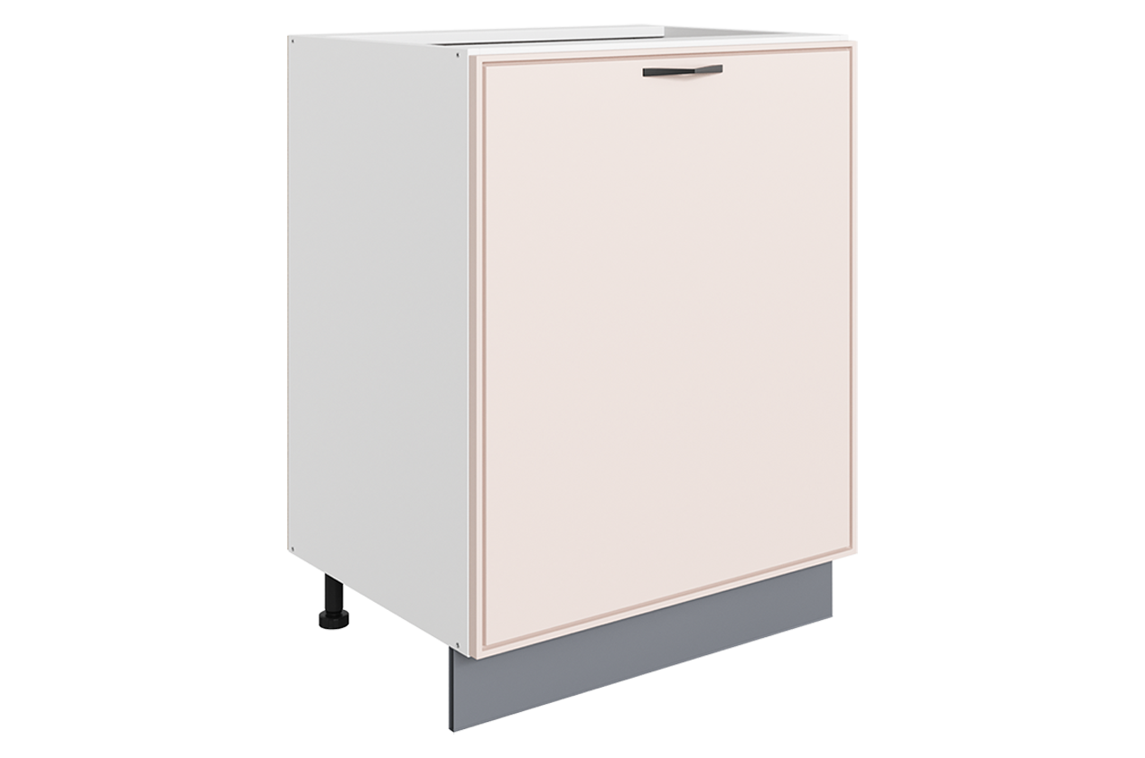 Монако Шкаф рабочий L600 B500 (1 дв. гл.) (белый/айвори матовый)