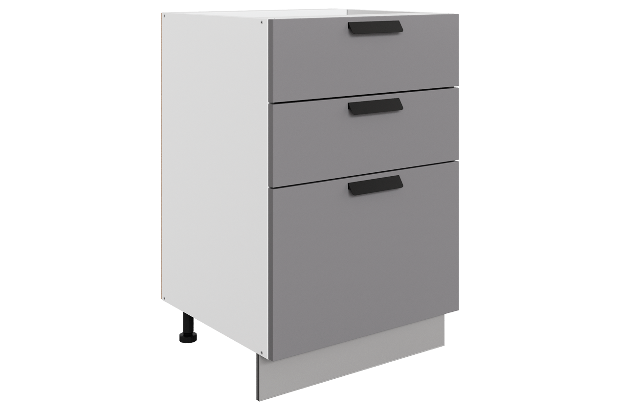 Джаз Шкаф рабочий L500 Старт (3 ящ.) (эмаль) (белый/серый)