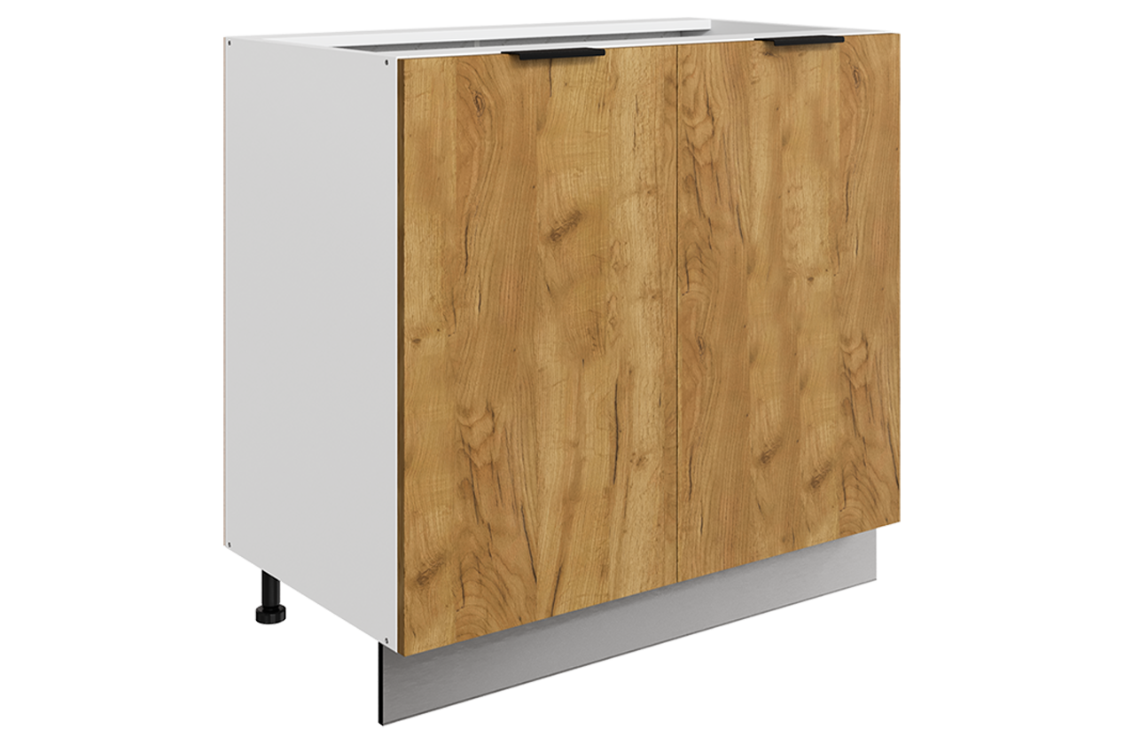Стоун Шкаф рабочий L800 B500 (2 дв. гл.) (белый/акация светлая)
