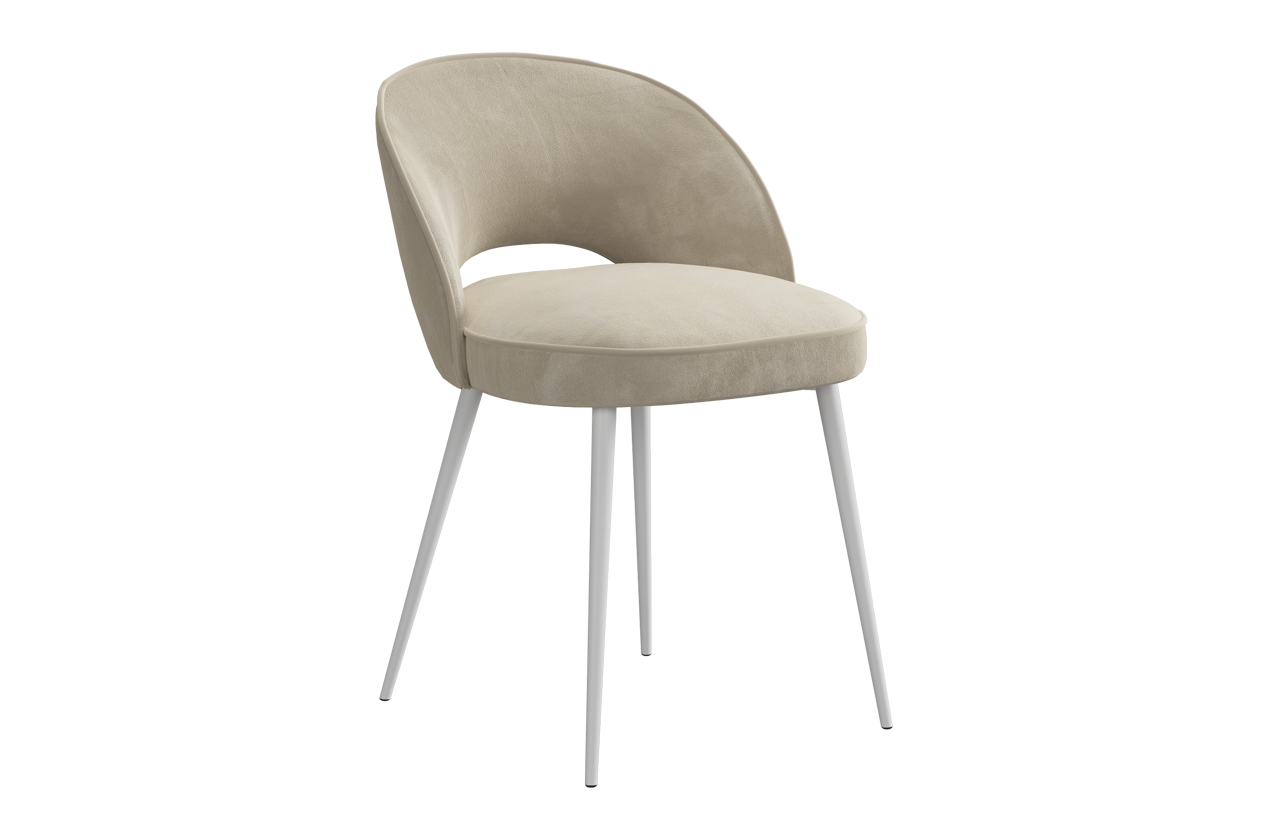 Стул Моли 2 Т1 (пломбир (велюр)/белый)