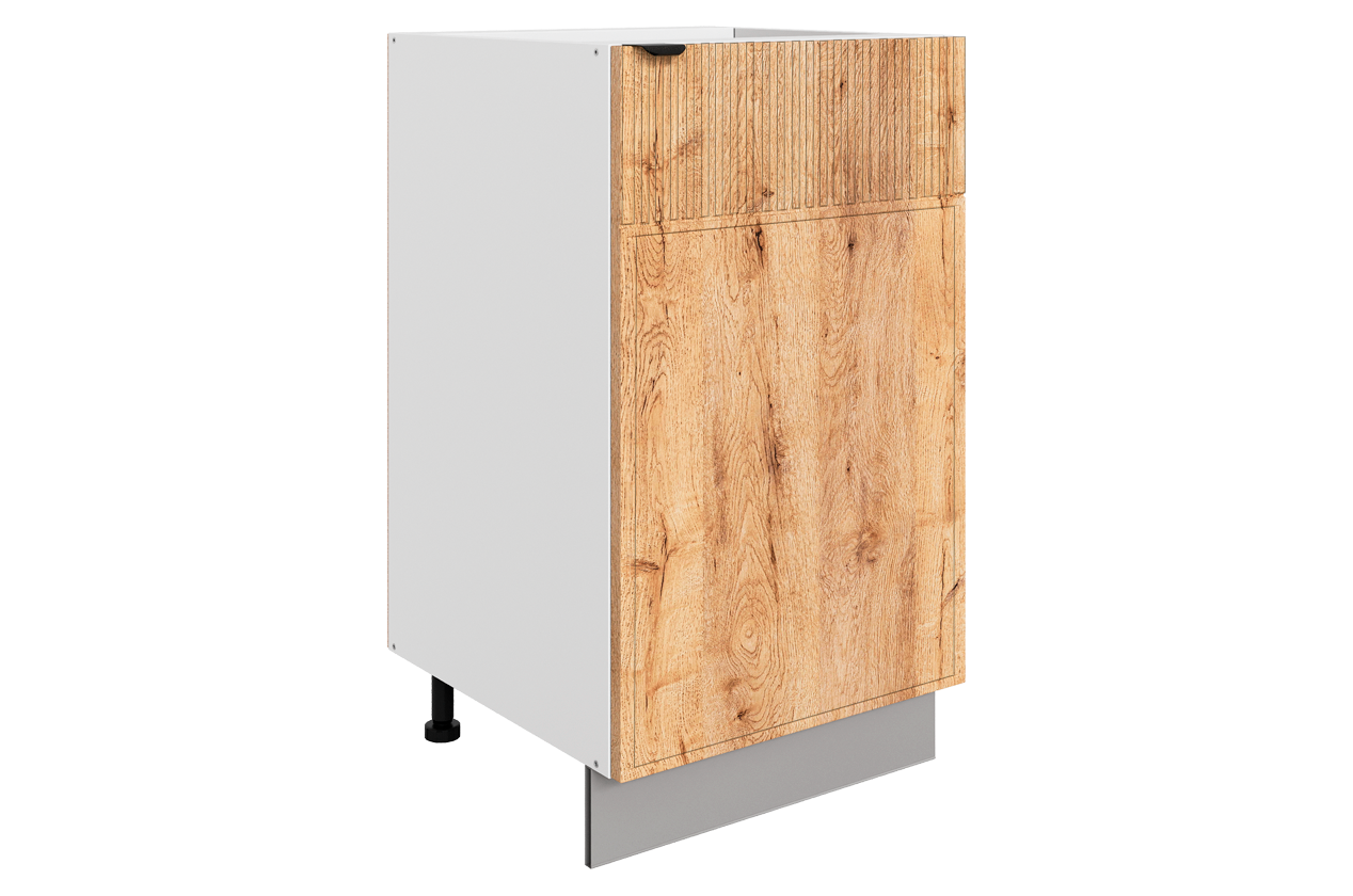 Бариста Шкаф рабочий L450 (1 дв. гл.) (правый) (белый/дуб европейский матовый)