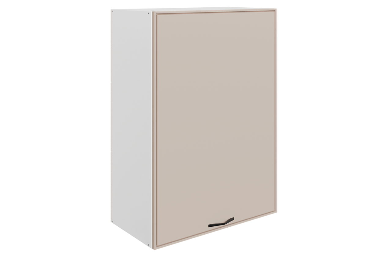 Монако Шкаф навесной L600 Н900 (1 дв. гл.) (белый/фрапучино матовый)