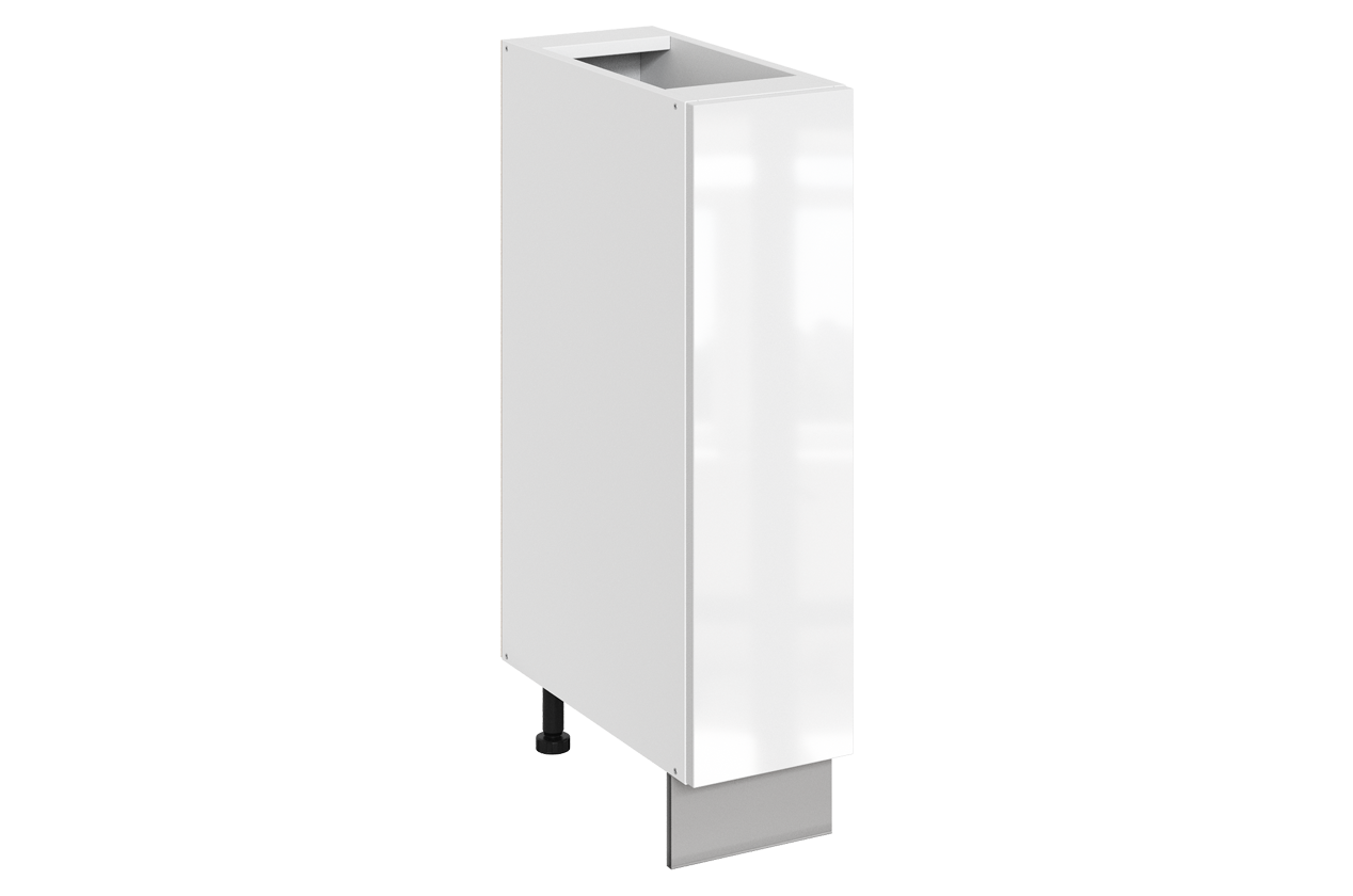 Кристи Шкаф рабочий L200 B500 (1 дв. гл.) (эмаль) (белый/белый глянец)
