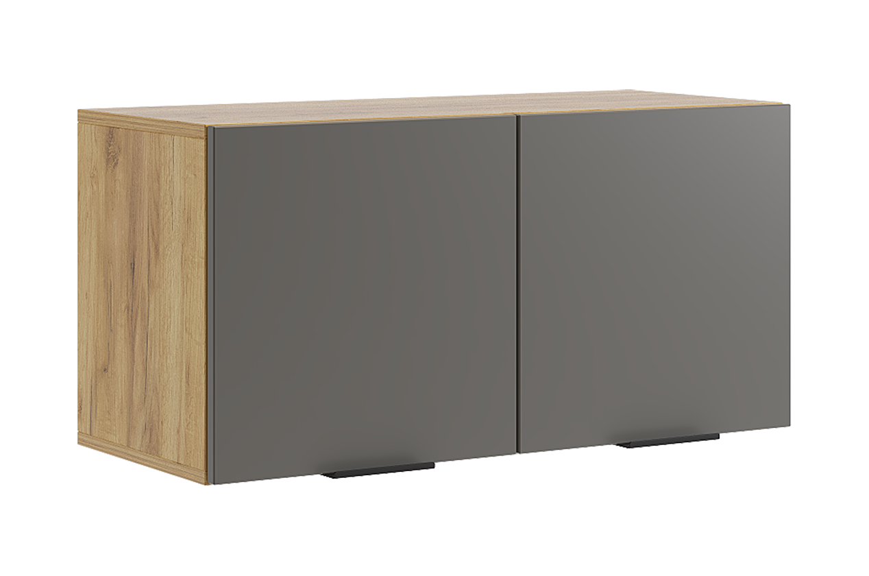 Бери Антресоль двухдверная (дуб крафт золотой/графит)