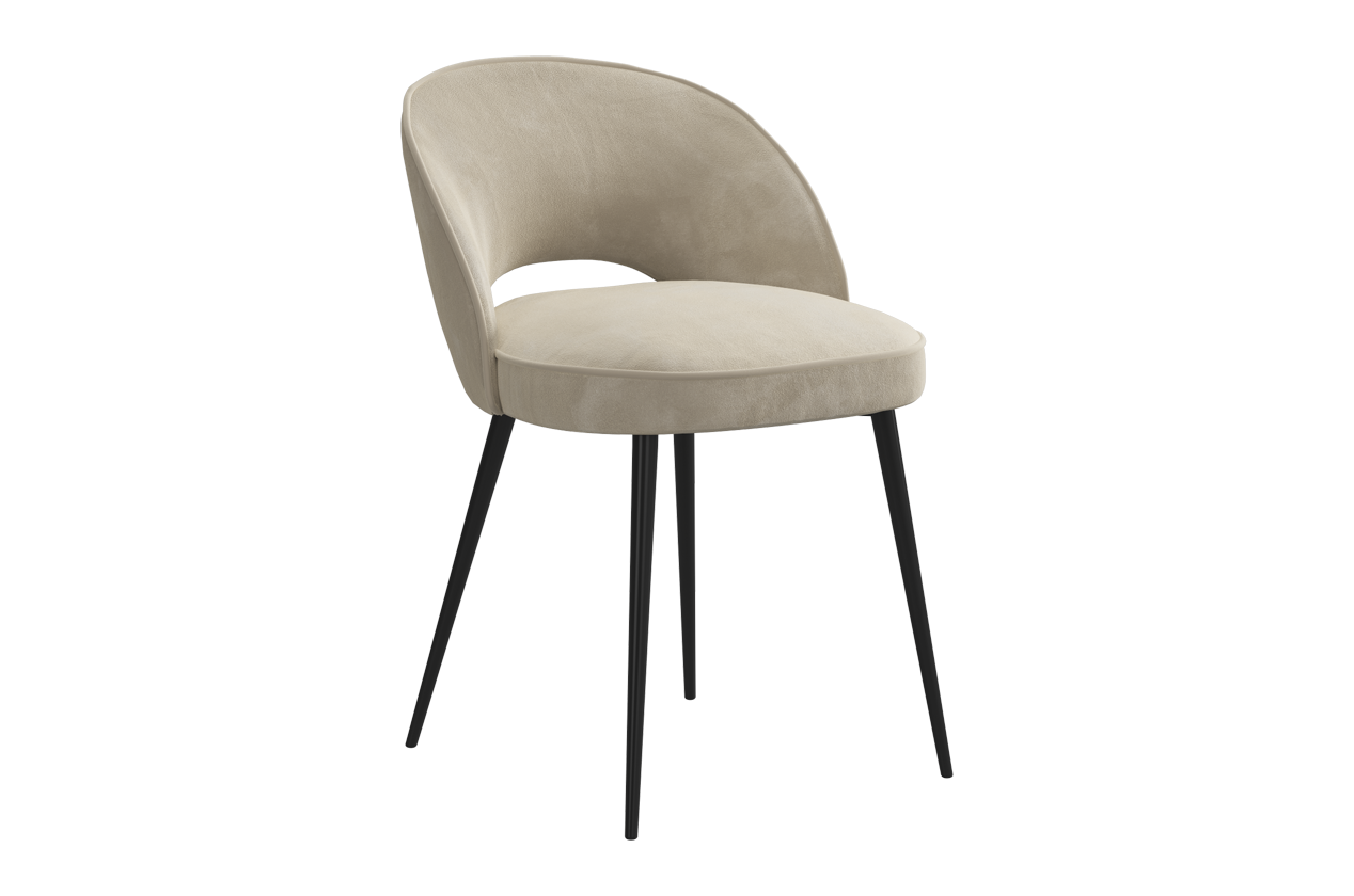 Стул Моли 2 Т1 (пломбир (велюр)/черный)