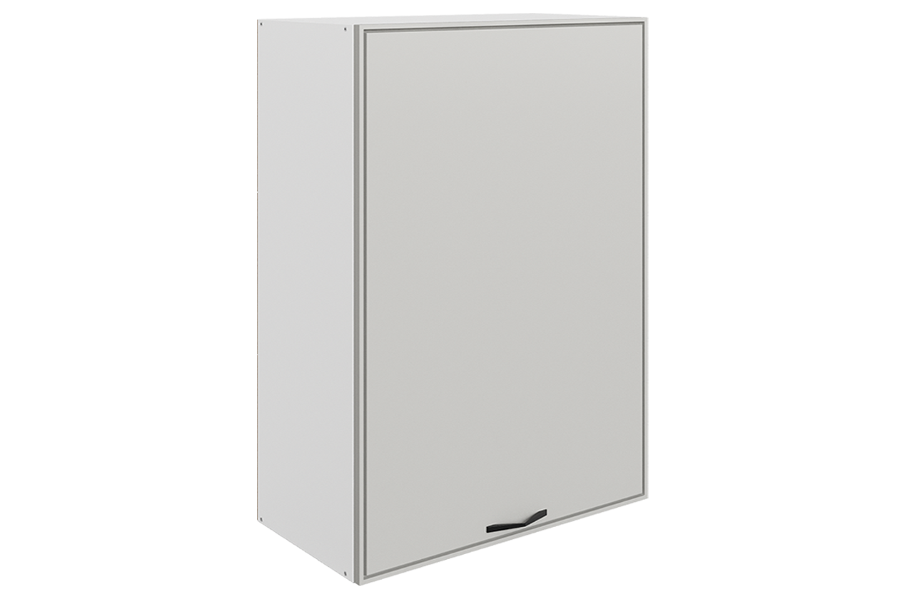 Монако Шкаф навесной L600 Н900 (1 дв. гл.) (белый/маус матовый)