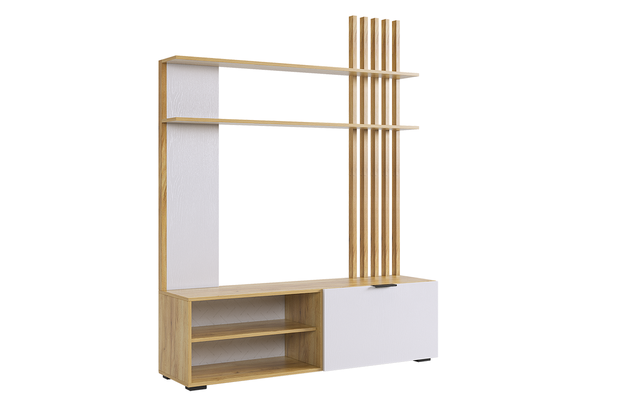 Бери Гостиная (Стенка) (дуб крафт золотой/белое дерево)