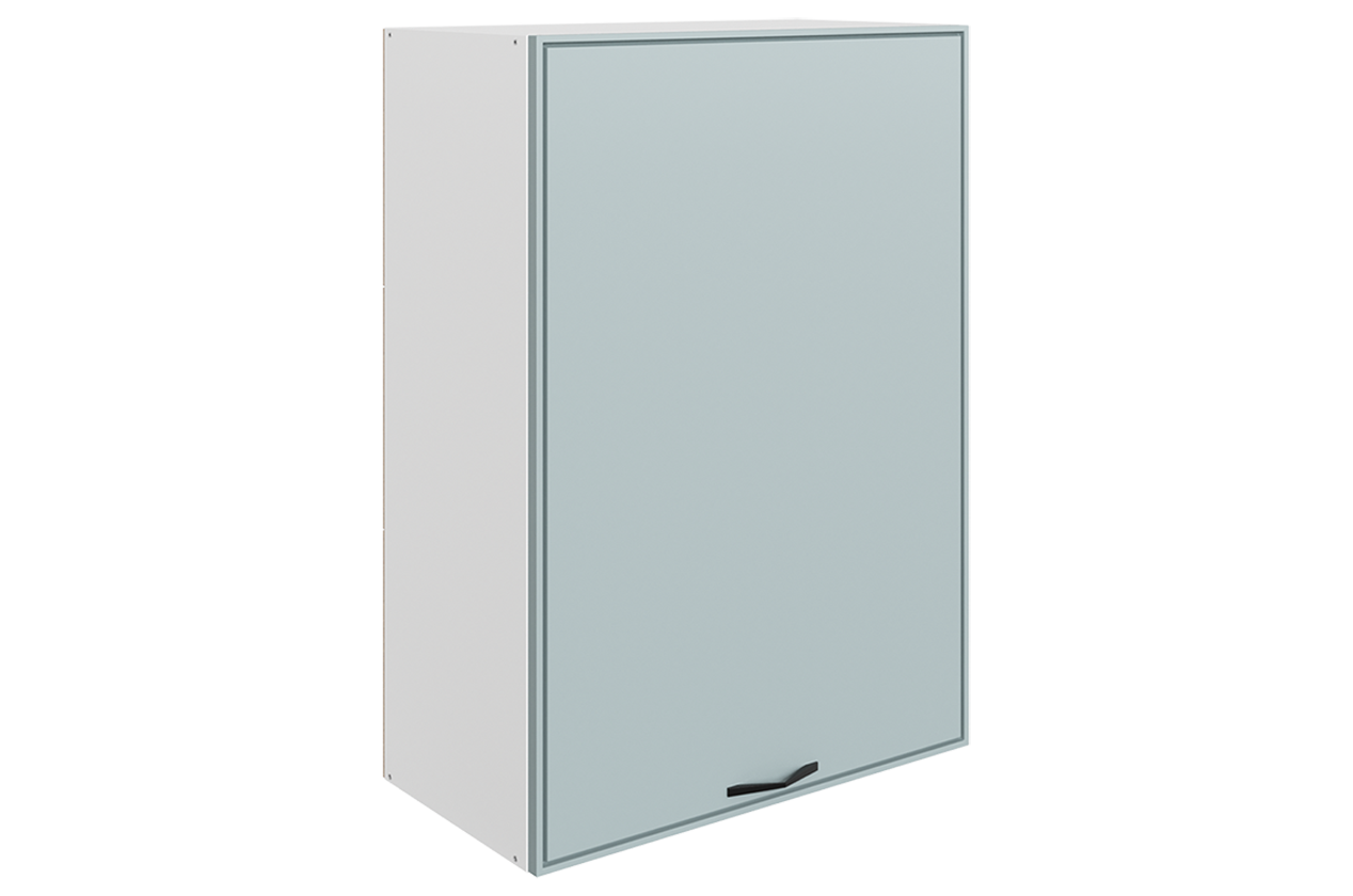 Монако Шкаф навесной L600 Н900 (1 дв. гл.) (белый/сизый матовый)