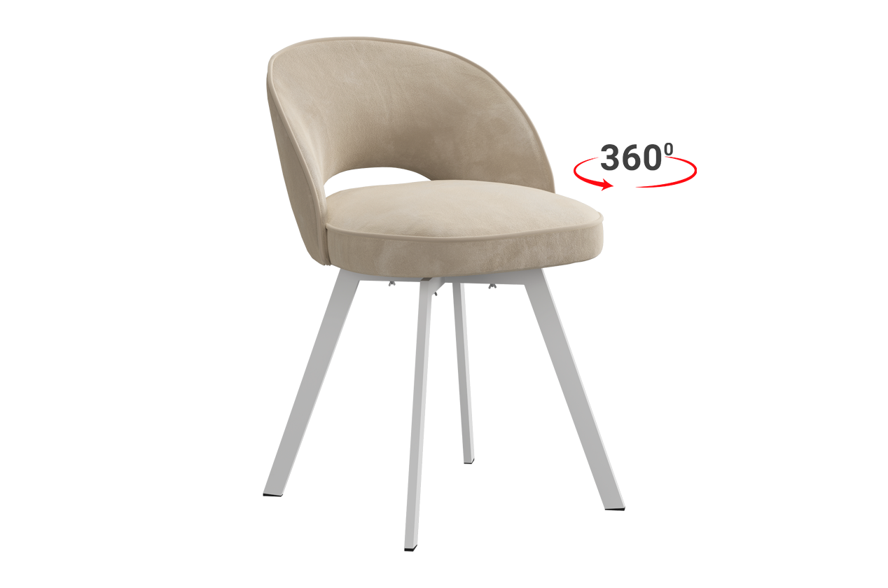 Стул Моли 2 Т2П (пломбир (велюр)/белый)