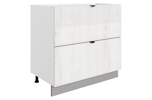 Бариста Шкаф рабочий L800 B500 Слим (2 ящ.) (белый/дуб белый матовый)