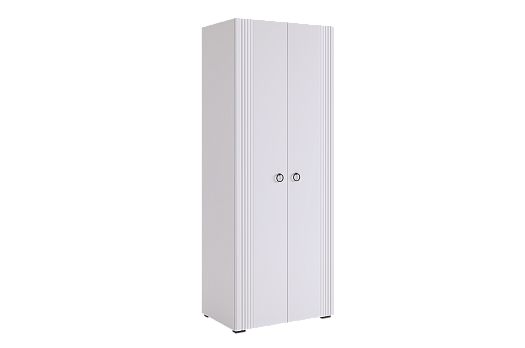 Ева Шкаф двухдверный 104.01 (белое дерево/белый матовый)