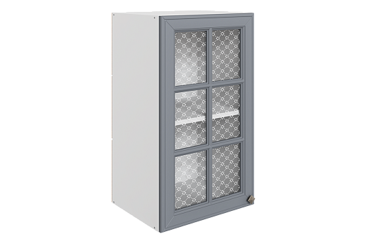 Мишель Шкаф навесной L400 Н720 (1 дв. реш.) (эмаль) (белый/серый)