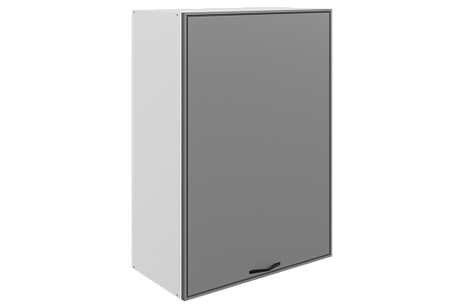 Монако Шкаф навесной L600 Н900 (1 дв. гл.) (белый/графит матовый)