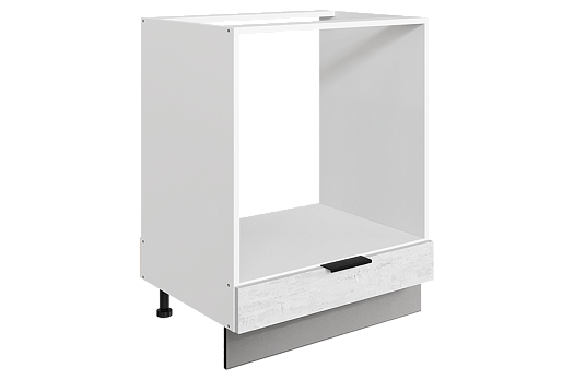 Стоун Шкаф рабочий под духовку L600 (1 ящ.) (белый/белая скала)